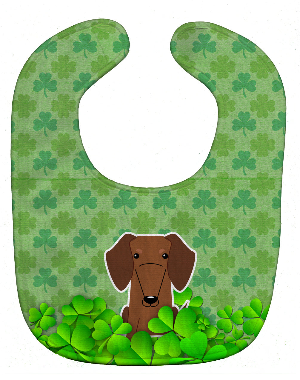 Dachshund Red Brown Shamrocks Baby Bib Easy-Clean Baby Bib Baby Feeding Accessory Baby Mealtime Essential, 10 x 13, Multicolor