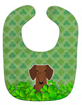 Dachshund Red Brown Shamrocks Baby Bib Easy-Clean Baby Bib Baby Feeding Accessory Baby Mealtime Essential, 10 x 13, Multicolor
