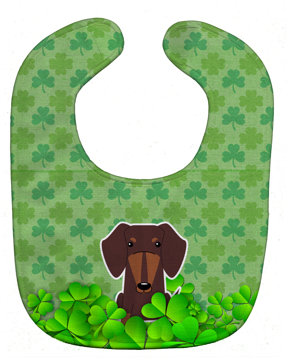 Dachshund Chocolate Shamrocks Baby Bib Easy-Clean Baby Bib Baby Feeding Accessory Baby Mealtime Essential, 10 x 13, Multicolor