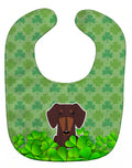 Dachshund Chocolate Shamrocks Baby Bib Easy-Clean Baby Bib Baby Feeding Accessory Baby Mealtime Essential, 10 x 13, Multicolor