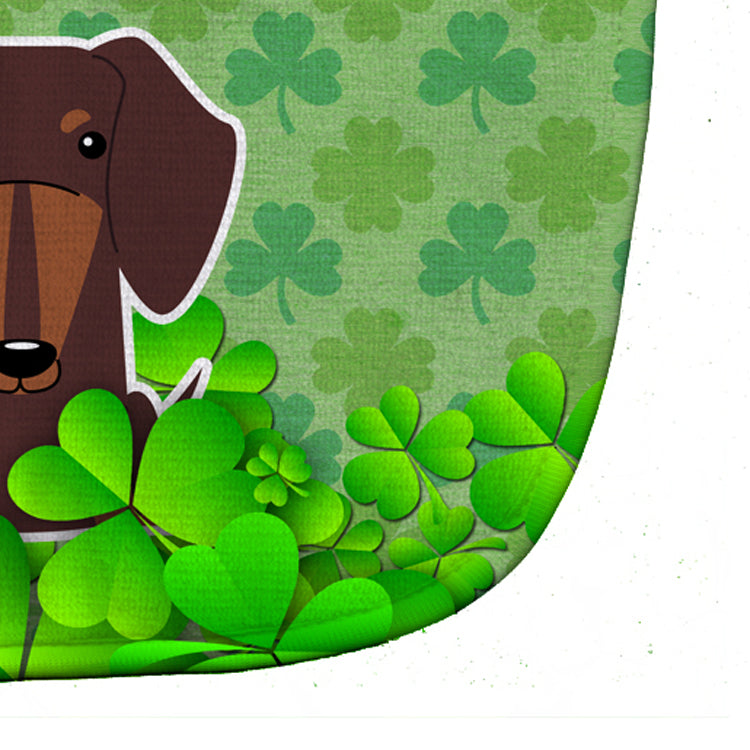 Dachshund Chocolate Shamrocks Baby Bib Easy-Clean Baby Bib Baby Feeding Accessory Baby Mealtime Essential, 10 x 13, Multicolor