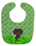 Dachshund Black Tan Shamrocks Baby Bib Easy-Clean Baby Bib Baby Feeding Accessory Baby Mealtime Essential, 10 x 13, Multicolor