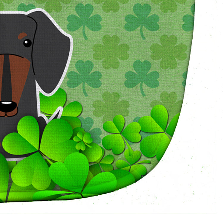 Dachshund Black Tan Shamrocks Baby Bib Easy-Clean Baby Bib Baby Feeding Accessory Baby Mealtime Essential, 10 x 13, Multicolor