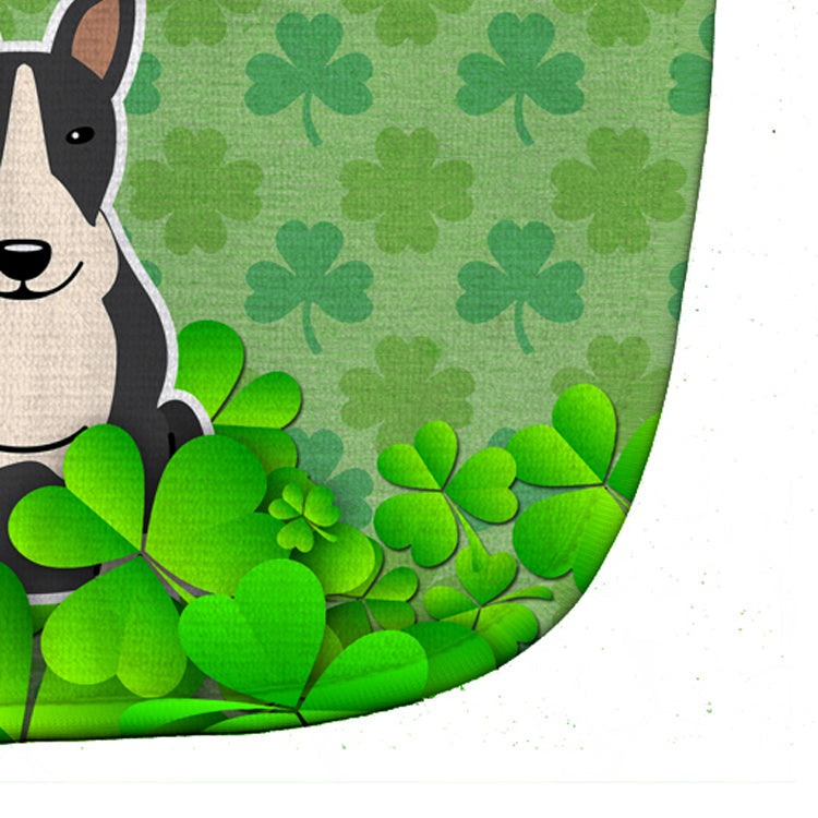 Bull Terrier Black White Shamrocks Baby Bib Easy-Clean Baby Bib Baby Feeding Accessory Baby Mealtime Essential, 10 x 13, Multicolor