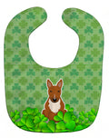 Bull Terrier Red Shamrocks Baby Bib Easy-Clean Baby Bib Baby Feeding Accessory Baby Mealtime Essential, 10 x 13, Multicolor