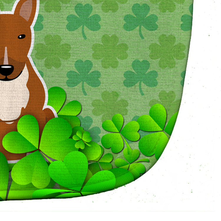Bull Terrier Red Shamrocks Baby Bib Easy-Clean Baby Bib Baby Feeding Accessory Baby Mealtime Essential, 10 x 13, Multicolor