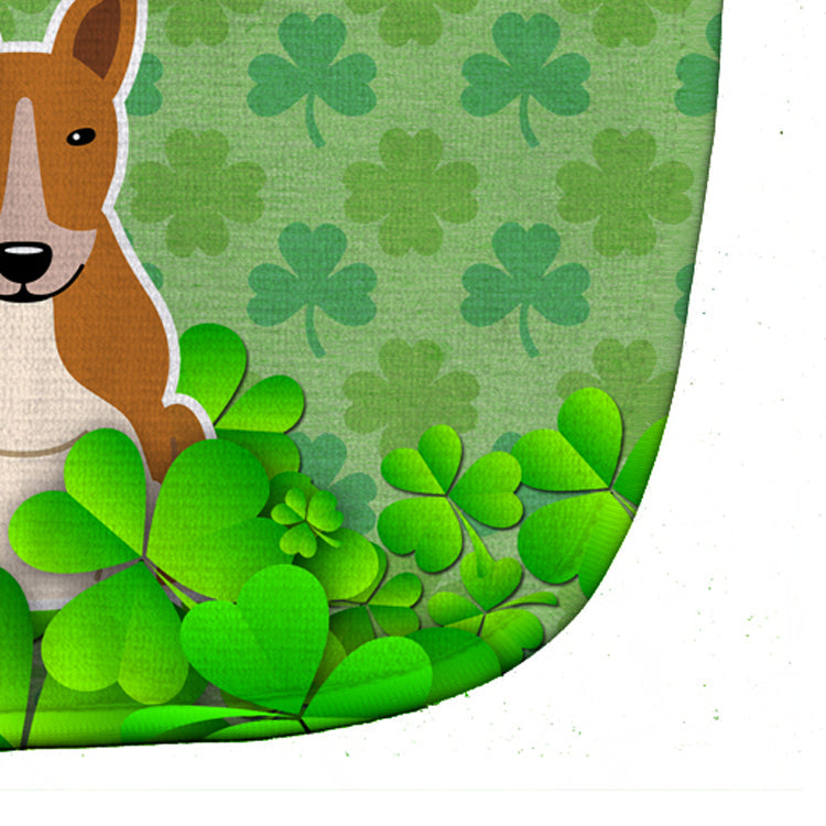 Bull Terrier Red White Shamrocks Baby Bib Easy-Clean Baby Bib Baby Feeding Accessory Baby Mealtime Essential, 10 x 13, Multicolor