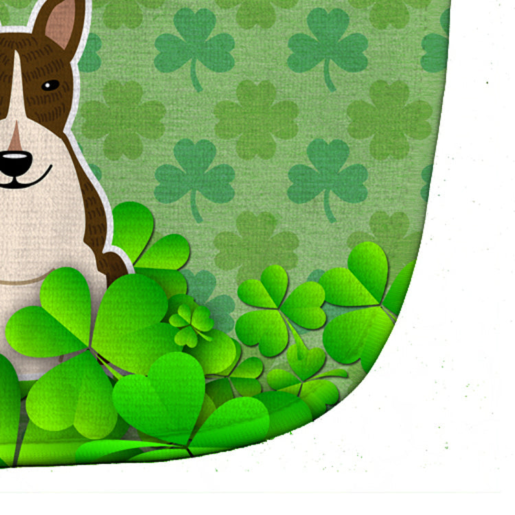 Bull Terrier Dark Brindle Shamrocks Baby Bib Easy-Clean Baby Bib Baby Feeding Accessory Baby Mealtime Essential, 10 x 13, Multicolor