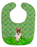 Bull Terrier Brindle Shamrocks Baby Bib Easy-Clean Baby Bib Baby Feeding Accessory Baby Mealtime Essential, 10 x 13, Multicolor
