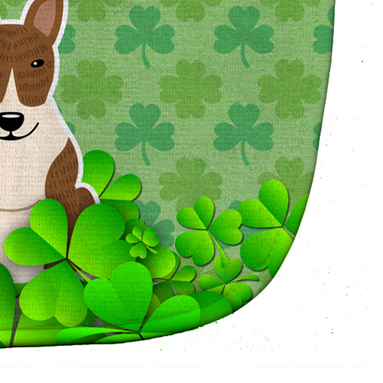 Bull Terrier Brindle Shamrocks Baby Bib Easy-Clean Baby Bib Baby Feeding Accessory Baby Mealtime Essential, 10 x 13, Multicolor