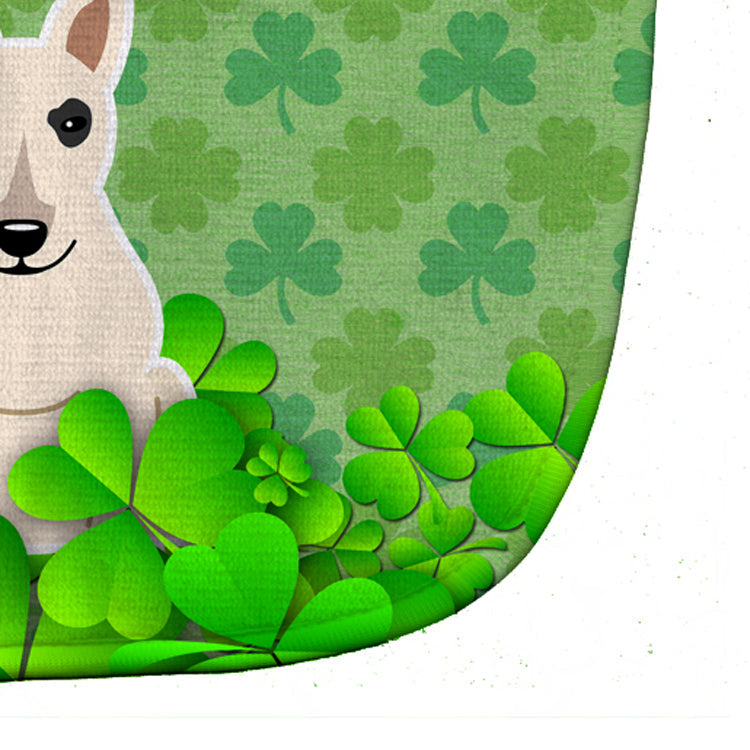 Bull Terrier White Shamrocks Baby Bib Easy-Clean Baby Bib Baby Feeding Accessory Baby Mealtime Essential, 10 x 13, Multicolor