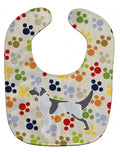 English Setter Pawprints Baby Bib Easy-Clean Baby Bib Baby Feeding Accessory Baby Mealtime Essential, 10 x 13, Multicolor