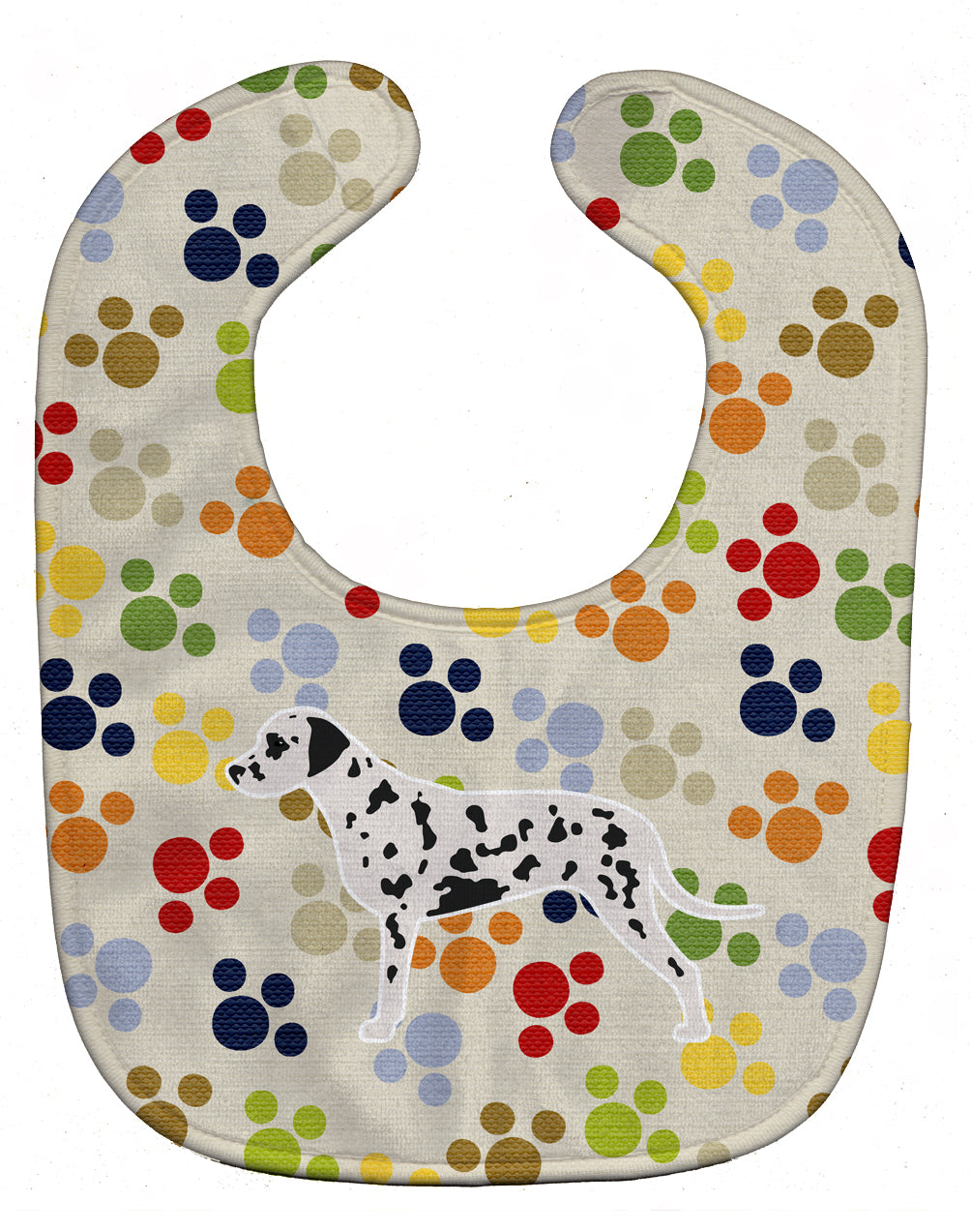 Dalmatian Pawprints Baby Bib Easy-Clean Baby Bib Baby Feeding Accessory Baby Mealtime Essential, 10 x 13, Multicolor