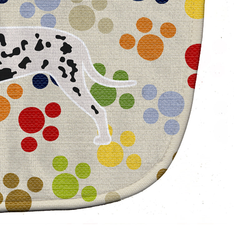 Dalmatian Pawprints Baby Bib Easy-Clean Baby Bib Baby Feeding Accessory Baby Mealtime Essential, 10 x 13, Multicolor