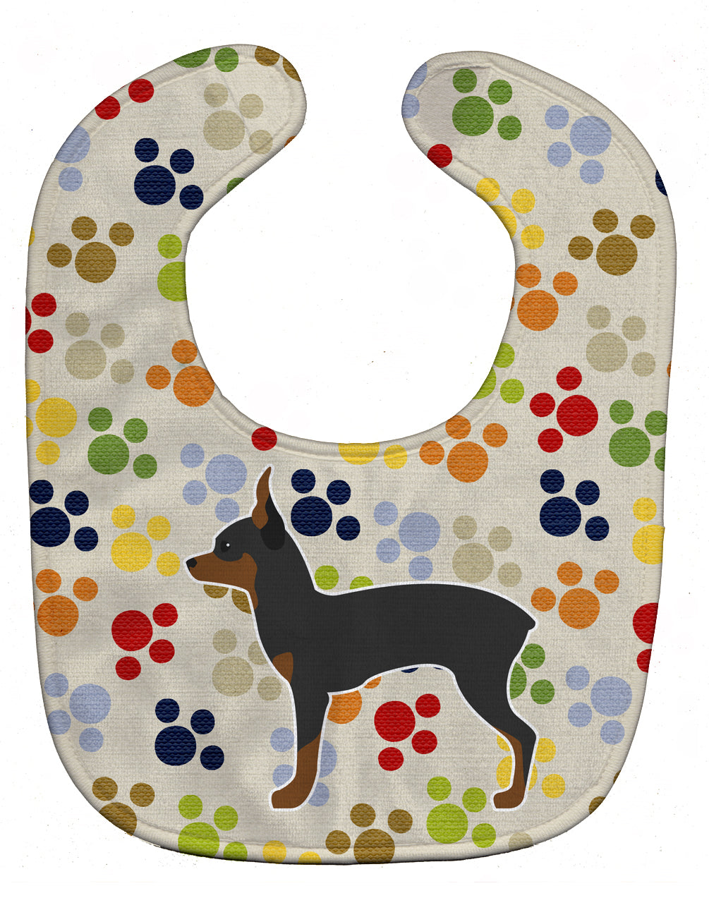 Toy Fox Terrier Pawprints Baby Bib Easy-Clean Baby Bib Baby Feeding Accessory Baby Mealtime Essential, 10 x 13, Multicolor