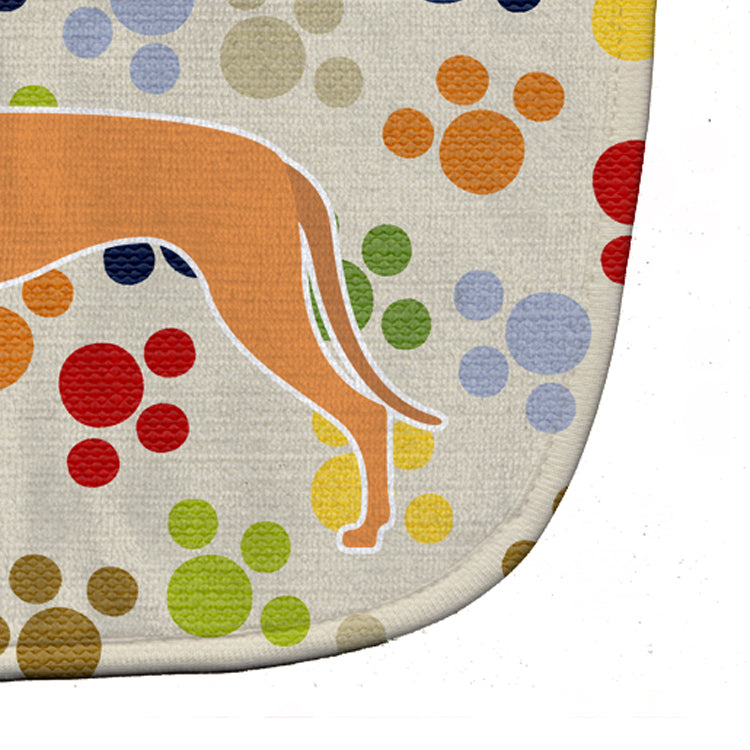 Pharaoh Hound Pawprints Baby Bib Easy-Clean Baby Bib Baby Feeding Accessory Baby Mealtime Essential, 10 x 13, Multicolor