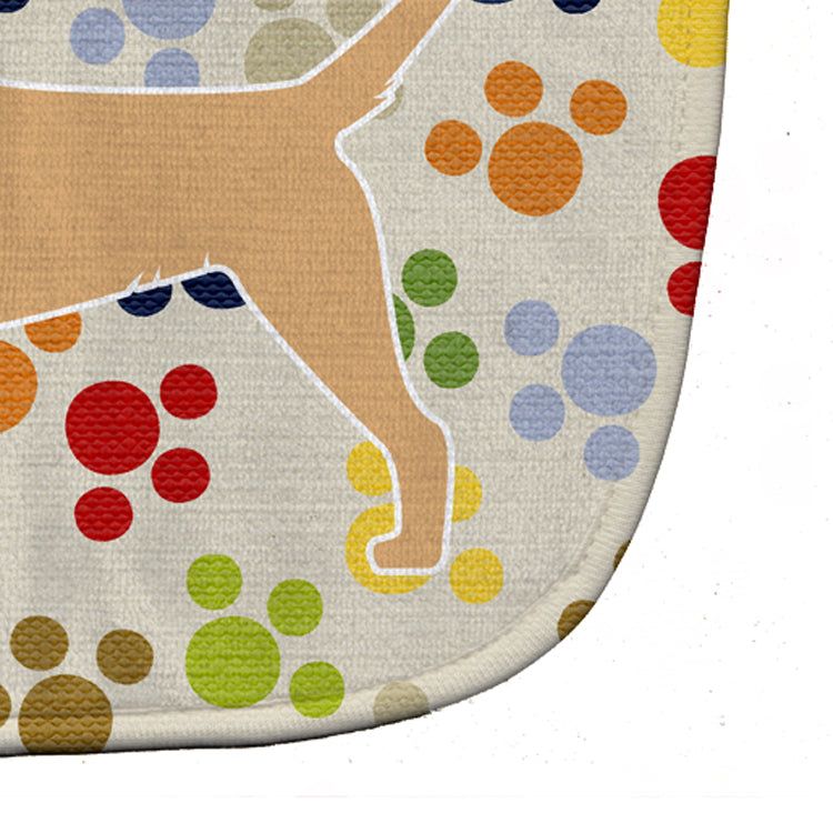 Border Terrier Pawprints Baby Bib Easy-Clean Baby Bib Baby Feeding Accessory Baby Mealtime Essential, 10 x 13, Multicolor
