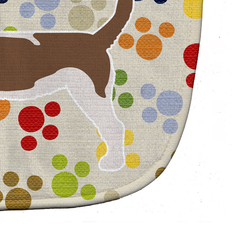 Grand Basset Griffon Vendeen Pawprints Baby Bib Easy-Clean Baby Bib Baby Feeding Accessory Baby Mealtime Essential, 10 x 13, Multicolor