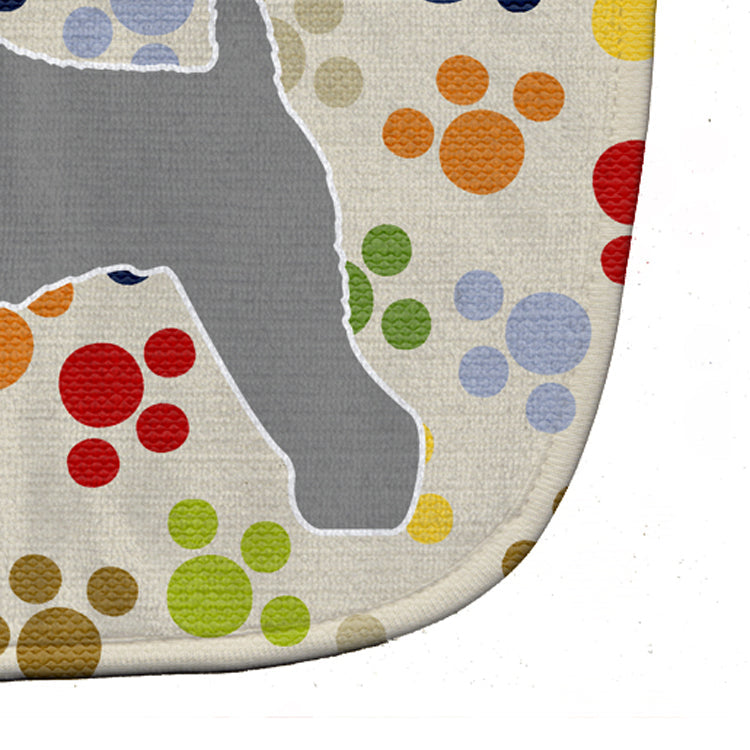 Kerry Blue Terrier Pawprints Baby Bib Easy-Clean Baby Bib Baby Feeding Accessory Baby Mealtime Essential, 10 x 13, Multicolor
