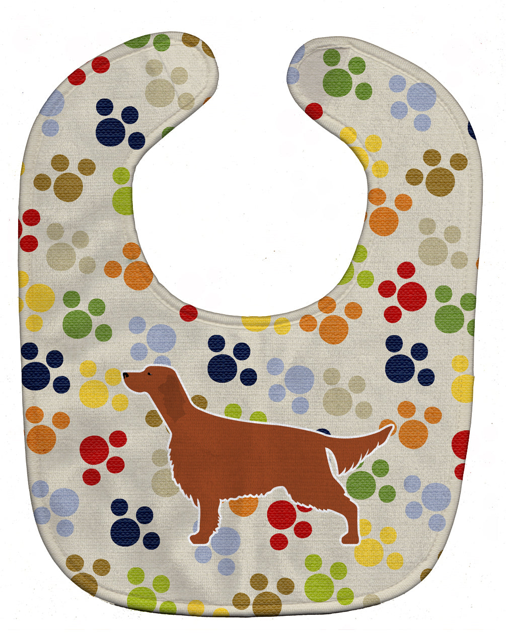 Irish Setter Pawprints Baby Bib Easy-Clean Baby Bib Baby Feeding Accessory Baby Mealtime Essential, 10 x 13, Multicolor