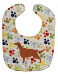 Irish Setter Pawprints Baby Bib Easy-Clean Baby Bib Baby Feeding Accessory Baby Mealtime Essential, 10 x 13, Multicolor