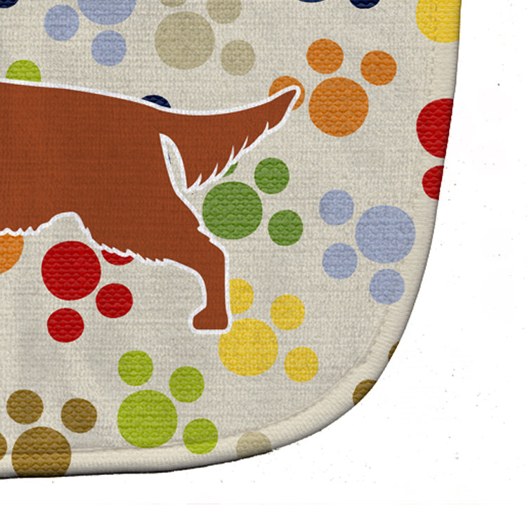 Irish Setter Pawprints Baby Bib Easy-Clean Baby Bib Baby Feeding Accessory Baby Mealtime Essential, 10 x 13, Multicolor