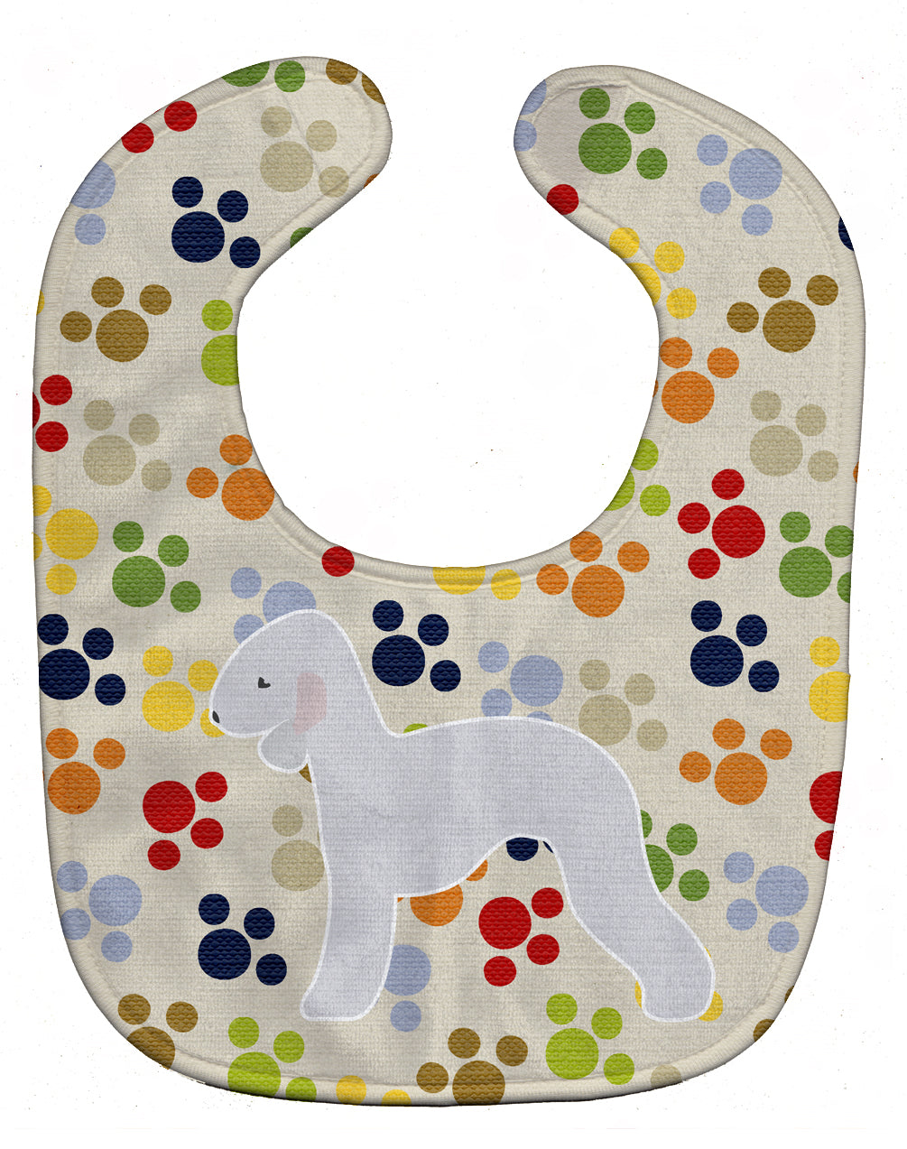 Bedlington Terrier Pawprints Baby Bib Easy-Clean Baby Bib Baby Feeding Accessory Baby Mealtime Essential, 10 x 13, Multicolor