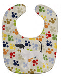 English Pointer Pawprints Baby Bib Easy-Clean Baby Bib Baby Feeding Accessory Baby Mealtime Essential, 10 x 13, Multicolor