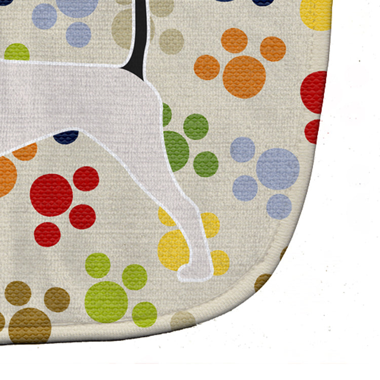 English Pointer Pawprints Baby Bib Easy-Clean Baby Bib Baby Feeding Accessory Baby Mealtime Essential, 10 x 13, Multicolor