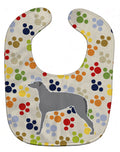 Scottish Deerhound Pawprints Baby Bib Easy-Clean Baby Bib Baby Feeding Accessory Baby Mealtime Essential, 10 x 13, Multicolor