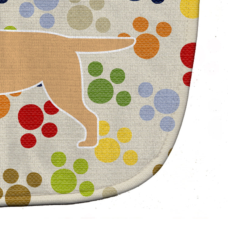 Yellow Labrador Retriever Pawprints Baby Bib Easy-Clean Baby Bib Baby Feeding Accessory Baby Mealtime Essential, 10 x 13, Multicolor