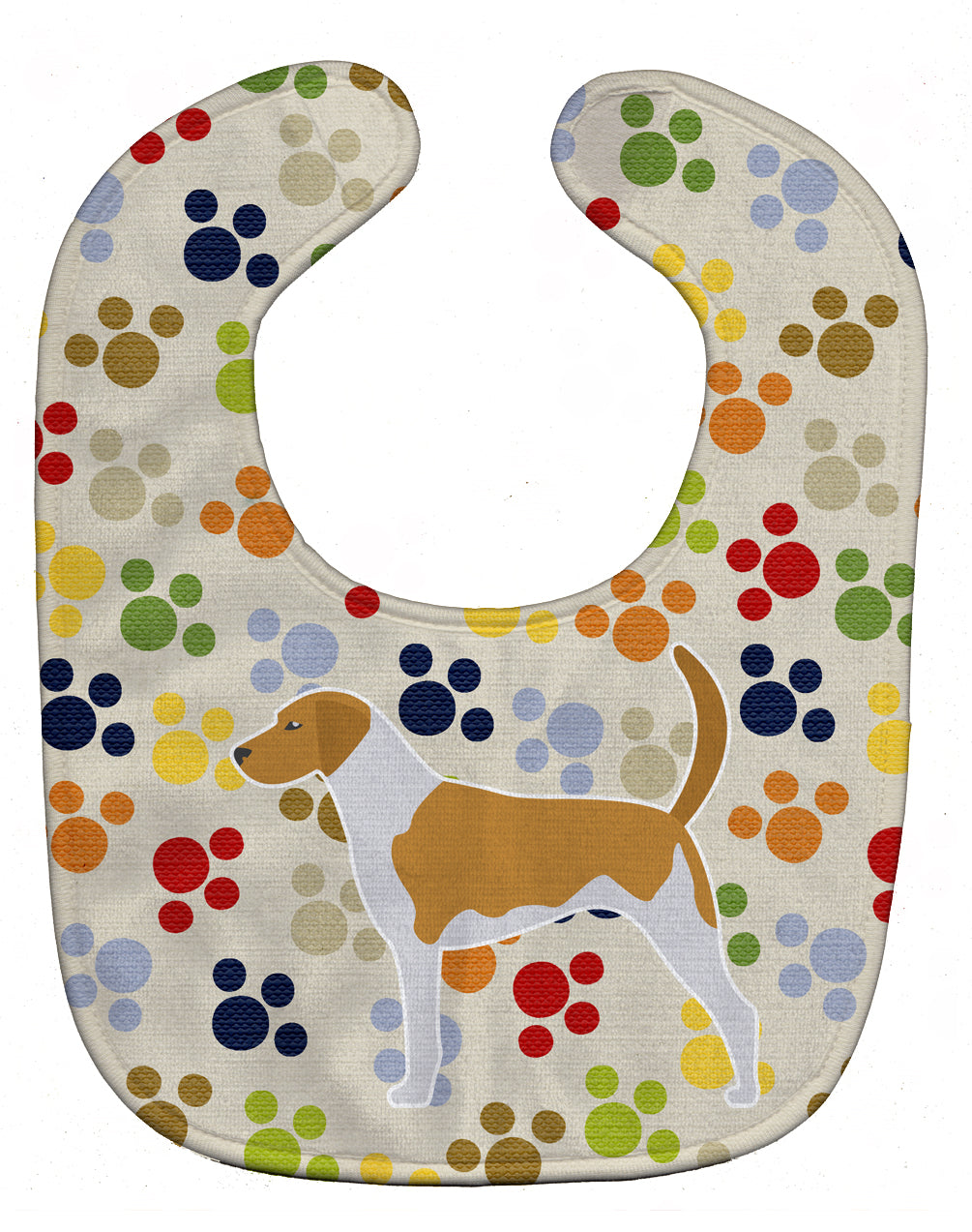 American Foxhound Pawprints Baby Bib Easy-Clean Baby Bib Baby Feeding Accessory Baby Mealtime Essential, 10 x 13, Multicolor
