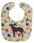 American Water Spaniel Pawprints Baby Bib Easy-Clean Baby Bib Baby Feeding Accessory Baby Mealtime Essential, 10 x 13, Multicolor