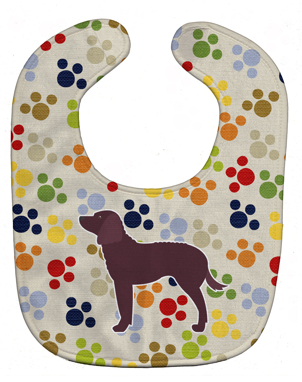 American Water Spaniel Pawprints Baby Bib Easy-Clean Baby Bib Baby Feeding Accessory Baby Mealtime Essential, 10 x 13, Multicolor
