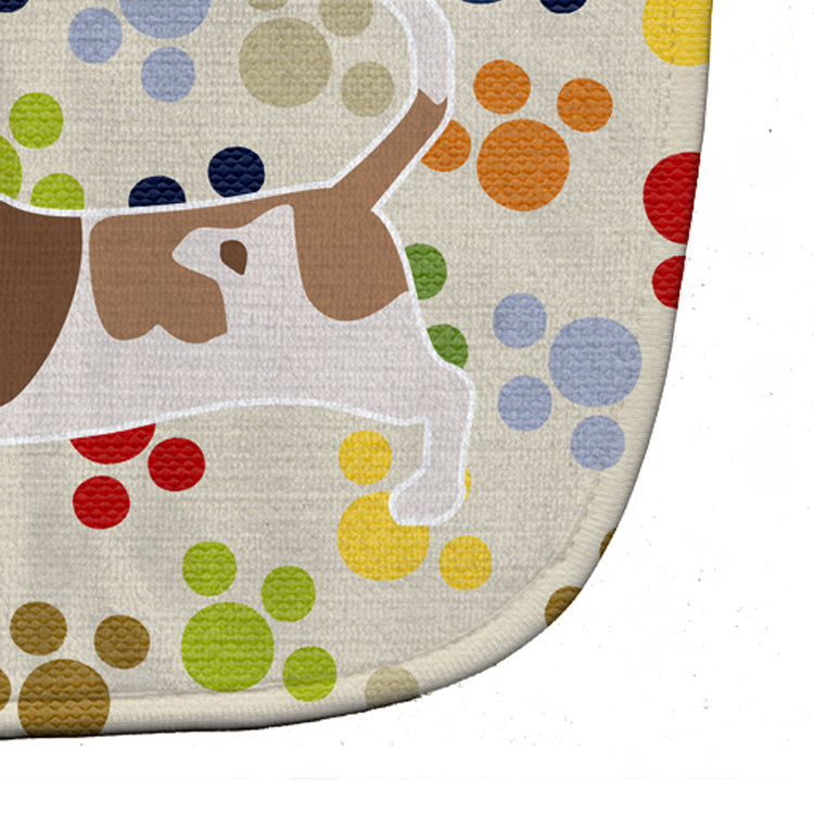 Basset Hound Pawprints Baby Bib Easy-Clean Baby Bib Baby Feeding Accessory Baby Mealtime Essential, 10 x 13, Multicolor