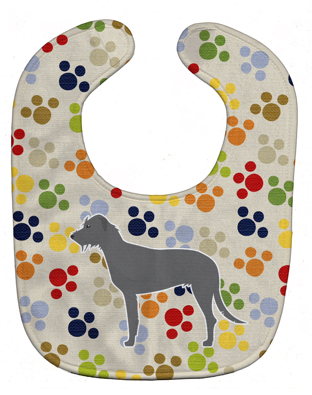 Irish Wolfhound Pawprints Baby Bib Easy-Clean Baby Bib Baby Feeding Accessory Baby Mealtime Essential, 10 x 13, Multicolor