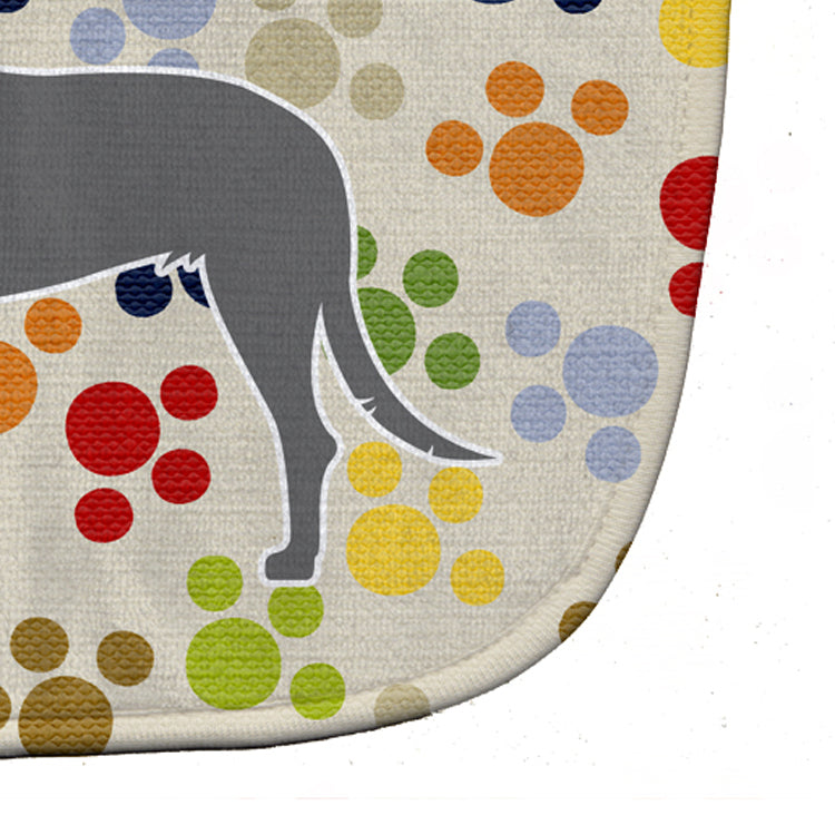 Irish Wolfhound Pawprints Baby Bib Easy-Clean Baby Bib Baby Feeding Accessory Baby Mealtime Essential, 10 x 13, Multicolor