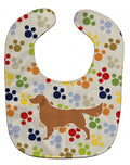 Golden Retriever Pawprints Baby Bib Easy-Clean Baby Bib Baby Feeding Accessory Baby Mealtime Essential, 10 x 13, Multicolor