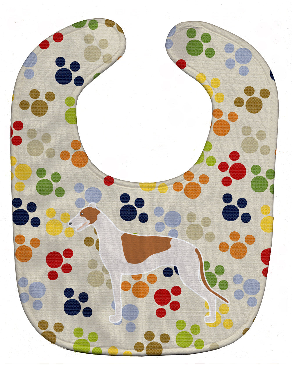 Greyhound Pawprints Baby Bib Easy-Clean Baby Bib Baby Feeding Accessory Baby Mealtime Essential, 10 x 13, Multicolor