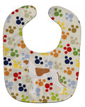 Greyhound Pawprints Baby Bib Easy-Clean Baby Bib Baby Feeding Accessory Baby Mealtime Essential, 10 x 13, Multicolor