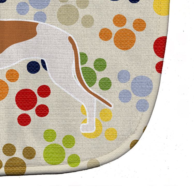 Greyhound Pawprints Baby Bib Easy-Clean Baby Bib Baby Feeding Accessory Baby Mealtime Essential, 10 x 13, Multicolor