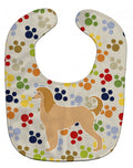 Afghan Hound Pawprints Baby Bib Easy-Clean Baby Bib Baby Feeding Accessory Baby Mealtime Essential, 10 x 13, Multicolor