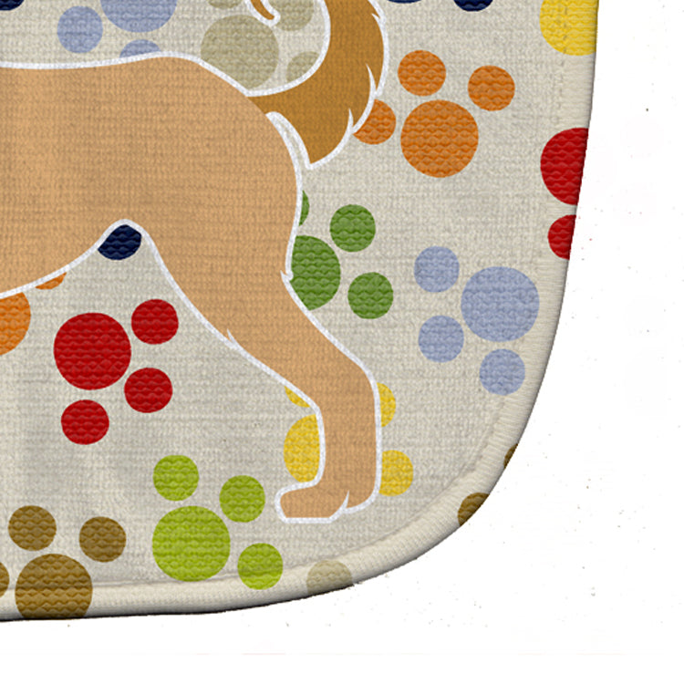 Afghan Hound Pawprints Baby Bib Easy-Clean Baby Bib Baby Feeding Accessory Baby Mealtime Essential, 10 x 13, Multicolor