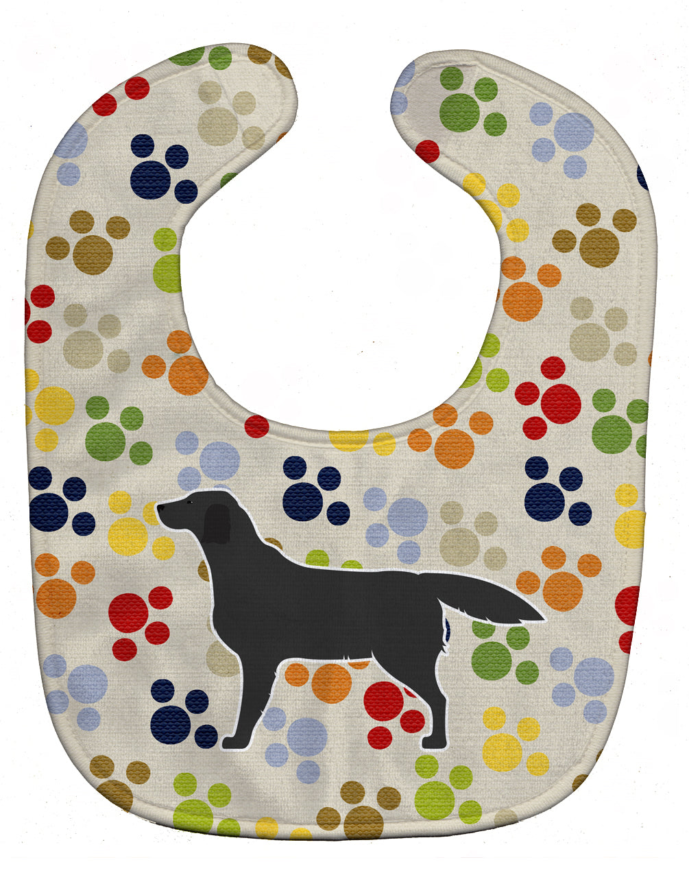 Black Labrador Retriever Pawprints Baby Bib Easy-Clean Baby Bib Baby Feeding Accessory Baby Mealtime Essential, 10 x 13, Multicolor
