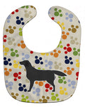 Black Labrador Retriever Pawprints Baby Bib Easy-Clean Baby Bib Baby Feeding Accessory Baby Mealtime Essential, 10 x 13, Multicolor