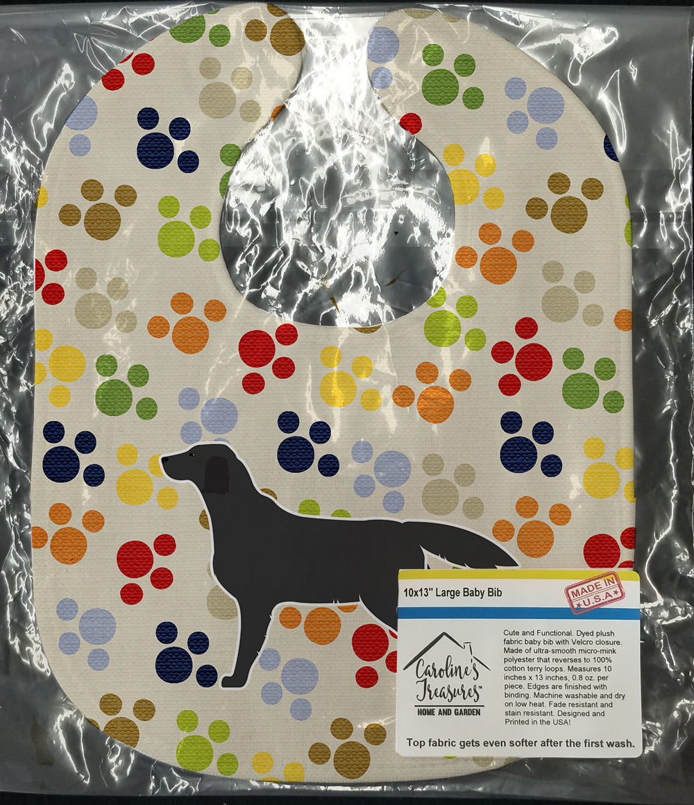 Black Labrador Retriever Pawprints Baby Bib Easy-Clean Baby Bib Baby Feeding Accessory Baby Mealtime Essential, 10 x 13, Multicolor