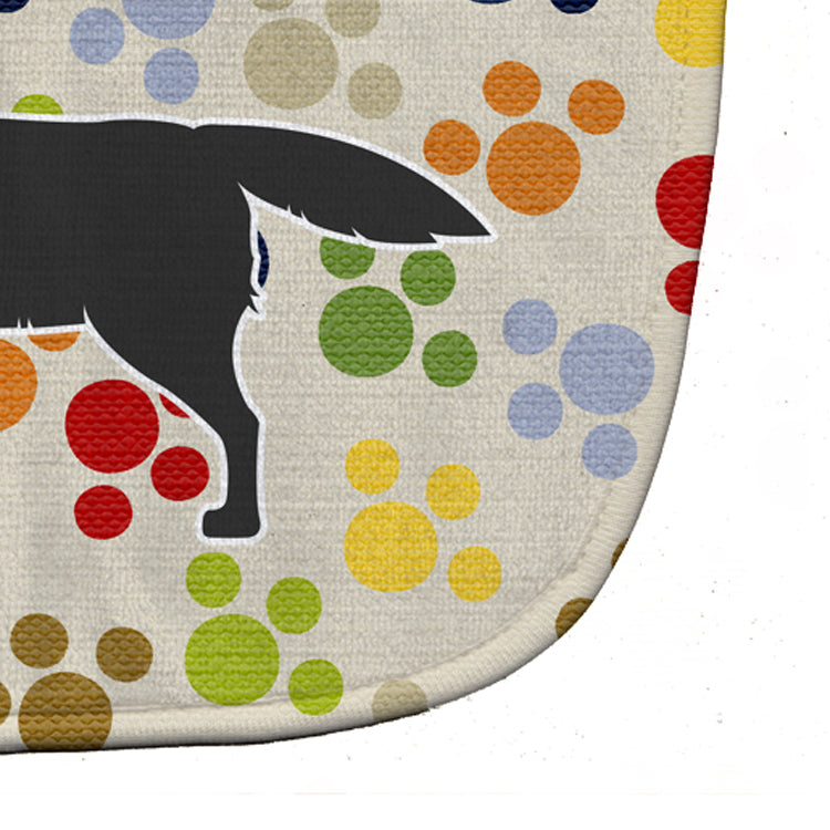 Black Labrador Retriever Pawprints Baby Bib Easy-Clean Baby Bib Baby Feeding Accessory Baby Mealtime Essential, 10 x 13, Multicolor
