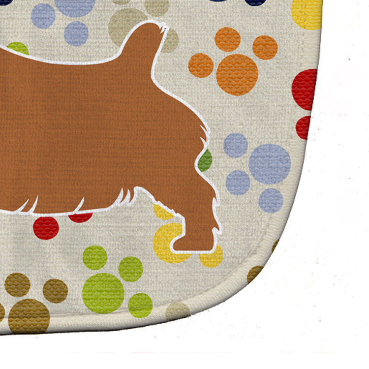 Norfolk Terrier Pawprints Baby Bib Easy-Clean Baby Bib Baby Feeding Accessory Baby Mealtime Essential, 10 x 13, Multicolor