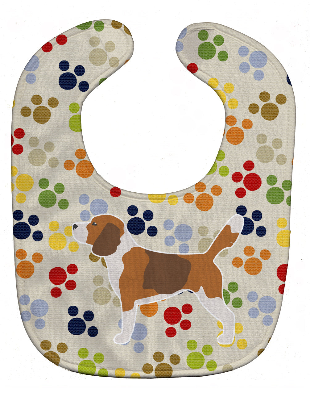 Beagle Pawprints Baby Bib Easy-Clean Baby Bib Baby Feeding Accessory Baby Mealtime Essential, 10 x 13, Multicolor