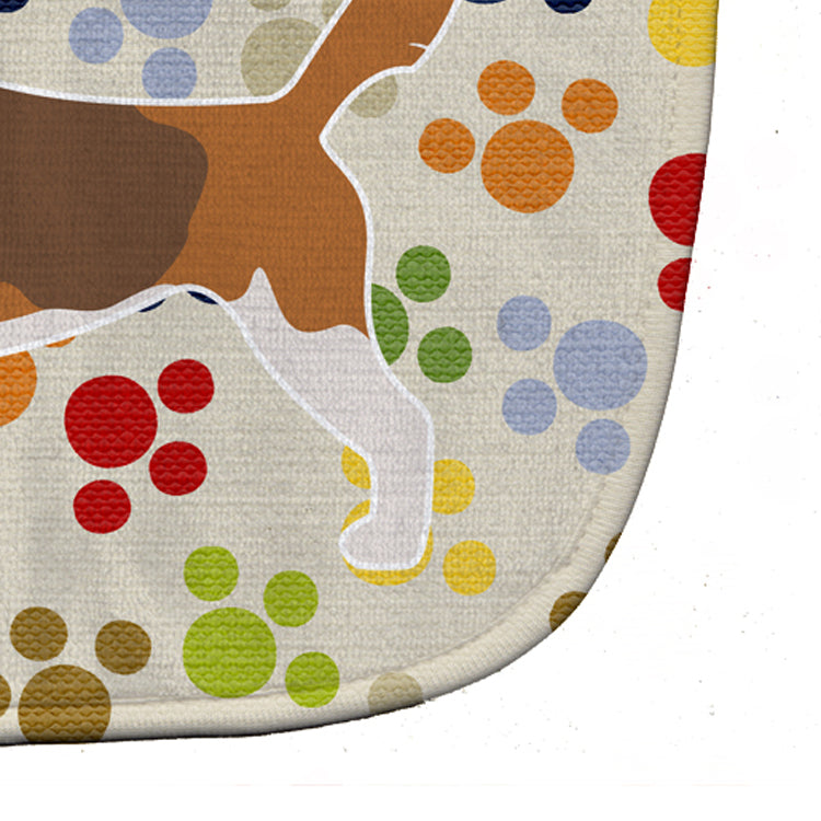 Beagle Pawprints Baby Bib Easy-Clean Baby Bib Baby Feeding Accessory Baby Mealtime Essential, 10 x 13, Multicolor